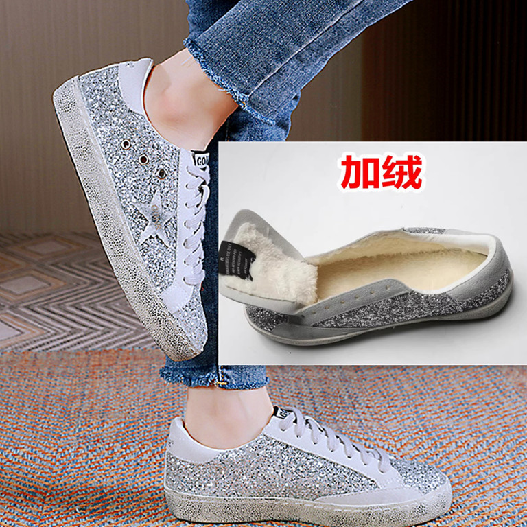 Zapatillas de deporte blancas pequeñas retro Harajuku multi-fósforo calle tiro estrella estudiante talla grande 44 pareja familia zapatos sucios exportación estilo caliente