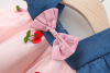 2021 Summer New Small Cherry Net Sloves Jackie Cow Denim Skirt Girl Korean Version Princess Skirt