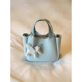 甜梦马赛托特包包女士浅蓝质感通勤手提包单肩...