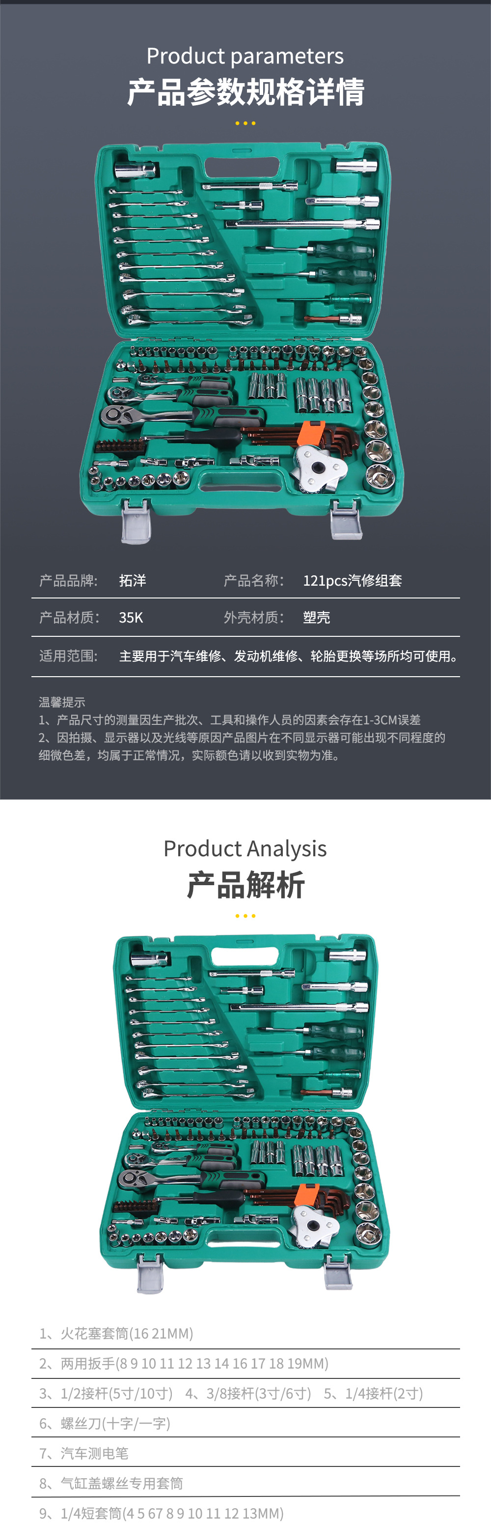 121-Piece Tool Set, Auto Repair and Mechanical Repair Tool Set, Home Repair Shop Tool Box Set Manufacturer