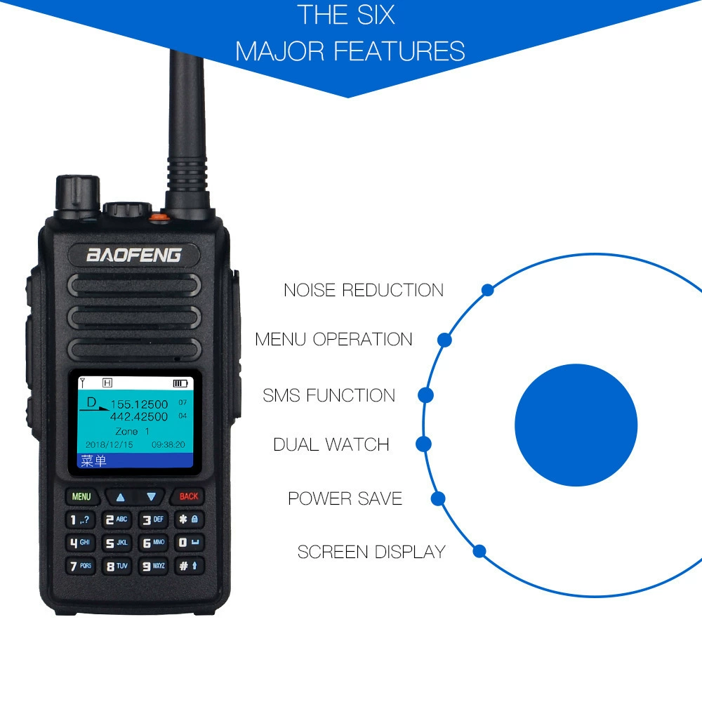 Baofeng DM-1702 DMR Digital Head Open UV Dual Caps Baofeng FM Calling FM GPS recording