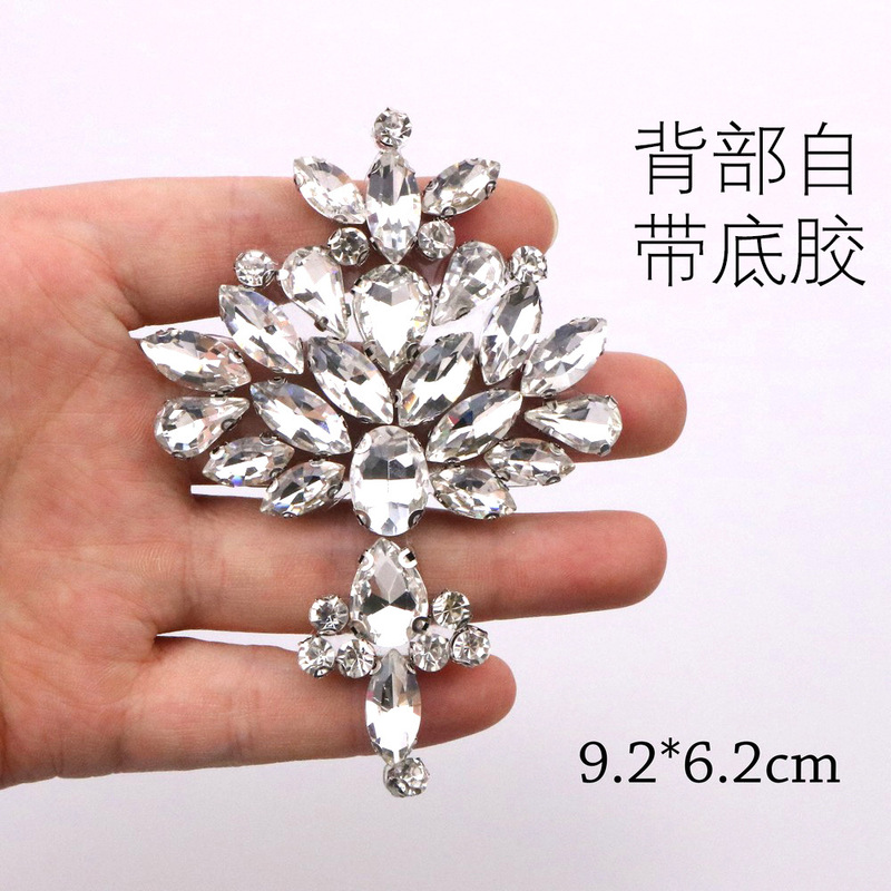 Rhinestone Applique Hot Melt Glue Backing Fabric Iron-On Beading DIY Clothing Decoration Accessories Original Design