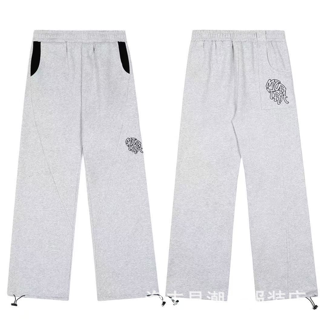 Mertra Sweatpants Embroidered Relaxed Grey