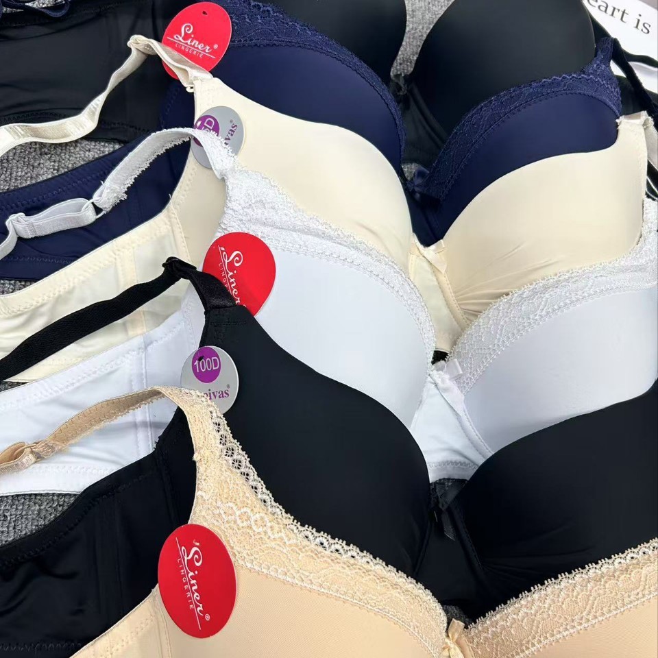 Bra de encaje brillante ropa interior mujer se reúnen cómodos gran pecho pequeño soporte superior taza ultra delgada al por mayor