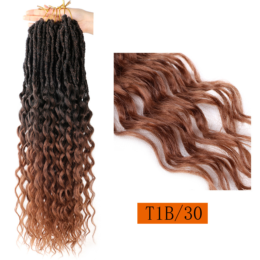 Pelo de ganchillo de fibra química europea y americana NO LOCS Crochet pelo lombriz curvada cola suelta entrega de una sola pieza