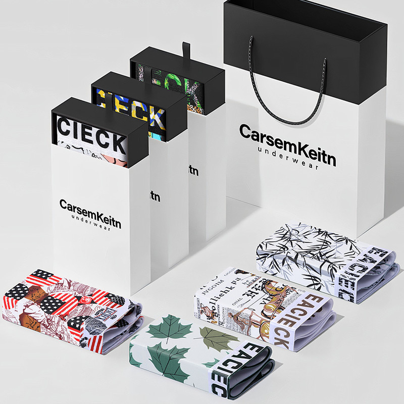 Men's Underwear Men's Popular Ice Silk Printed Boxer Shorts Large Size Sports Breathable Ckρι Boxer Briefs Gift Box