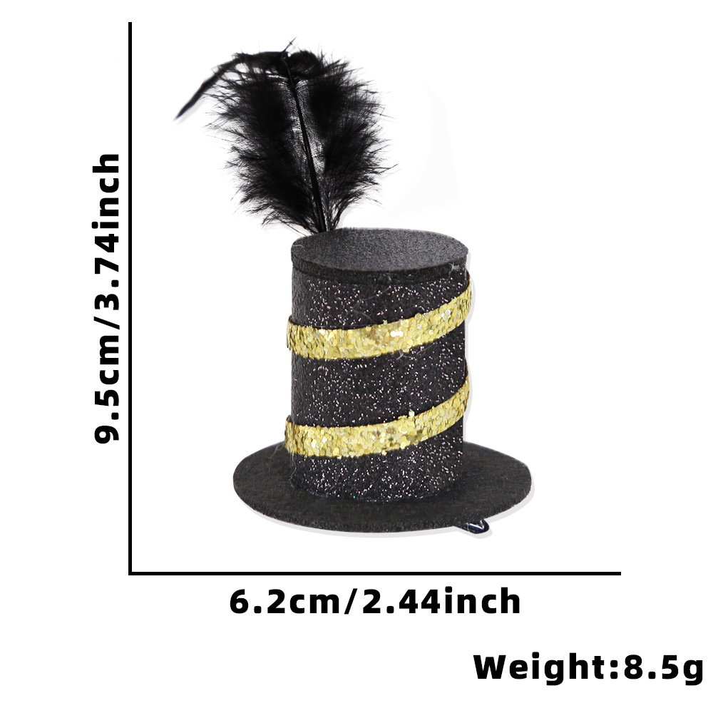 Transfronterizo nuevo oro negro Año Nuevo horquilla accesorios para el cabello Europeo y Americano Navidad Año Nuevo tema Fiesta decoración newyear horquilla