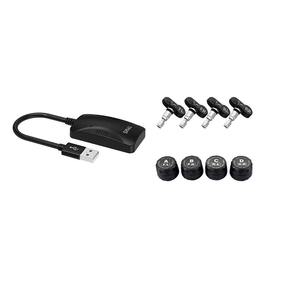 Android Large-Screen Navigation Tire Pressure Monitor with Built-In Universal USB Monitoring Wireless Detector High-Precision Car-Mounted
