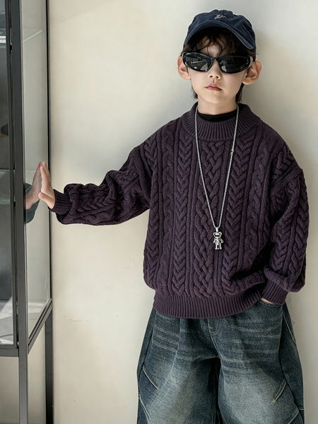 Children's demi-season autumn keep warm knitted sweater for boys…