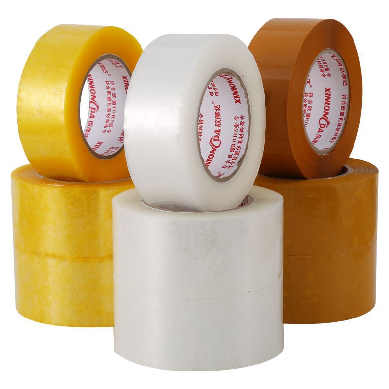Cinta transparente al por mayor de comercio electrónico cinta de embalaje expreso cinta de sellado amarilla caja completa de sellado de tela adhesiva cinta adhesiva alta