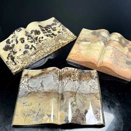 工厂批发跨境新款天然水晶原创手工国画石图书办公室装饰礼品收藏