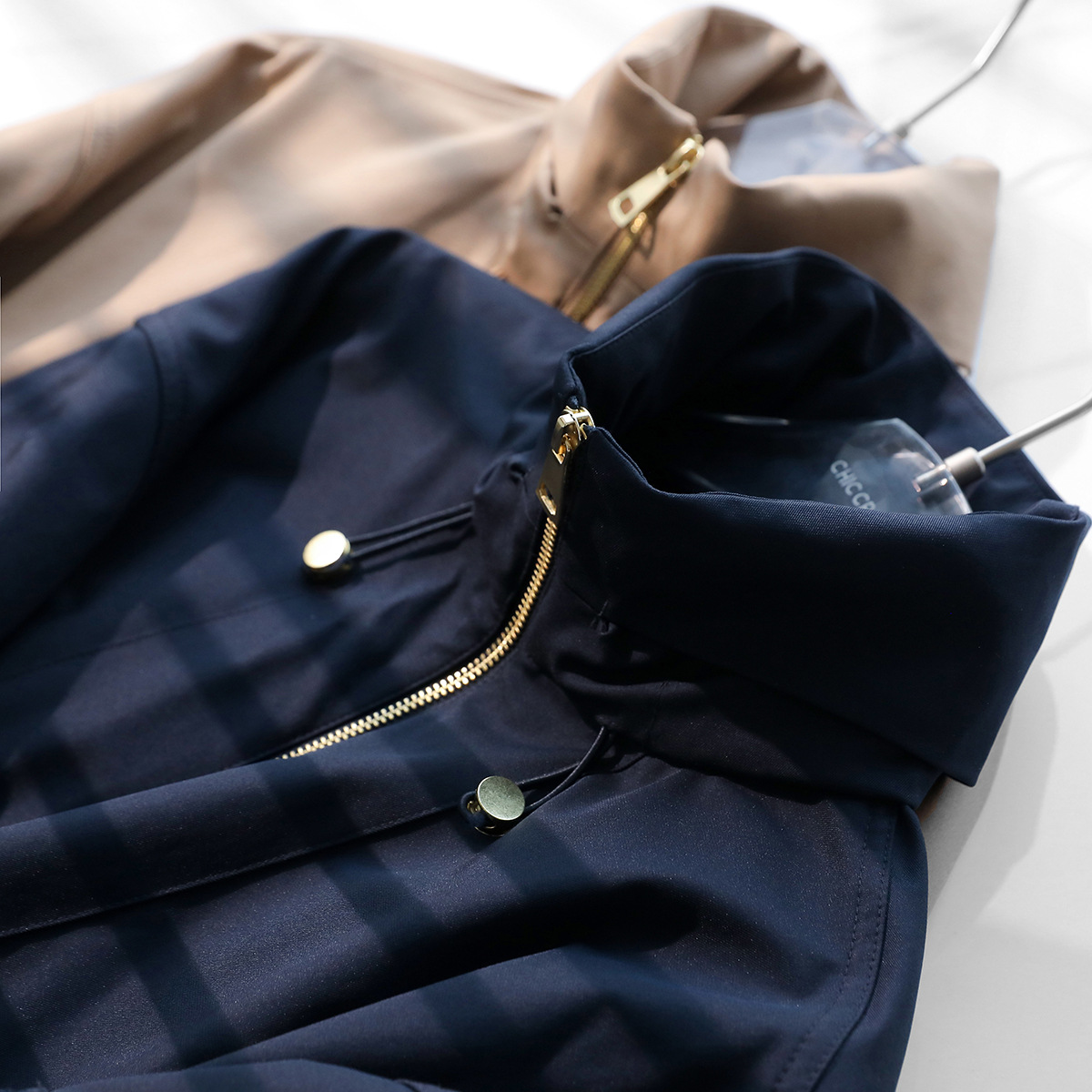 Bull! Earlier than G net ~ windproof waterproof collar/hooded jacket coat short trench coat female spring new 036