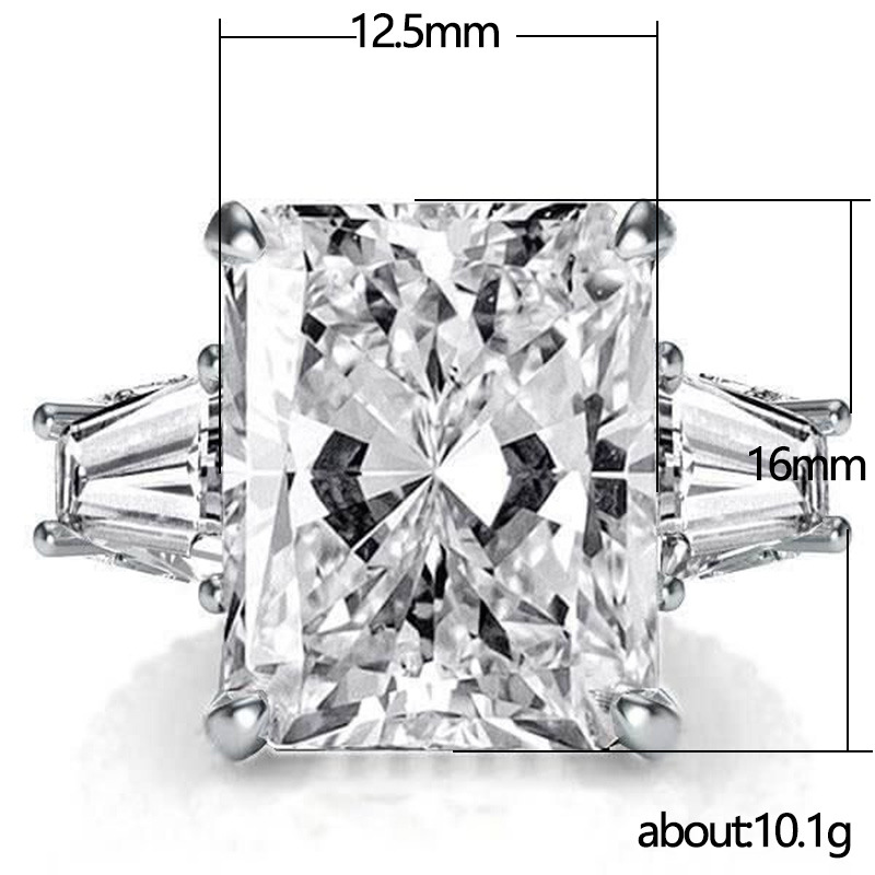 Luxueux Carré Le Cuivre Incruster Zircon Anneaux display picture 1