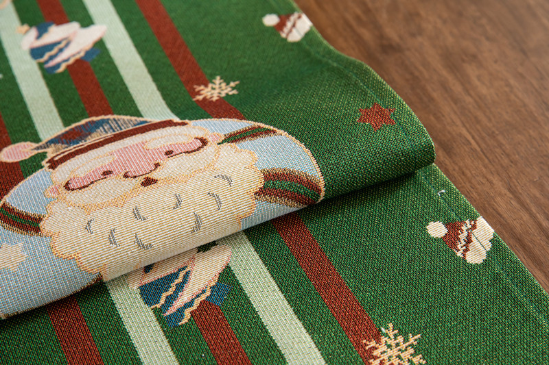 Christmas Jacquard Table Runner Polyester Cotton Decorative Flag_voghion.com
