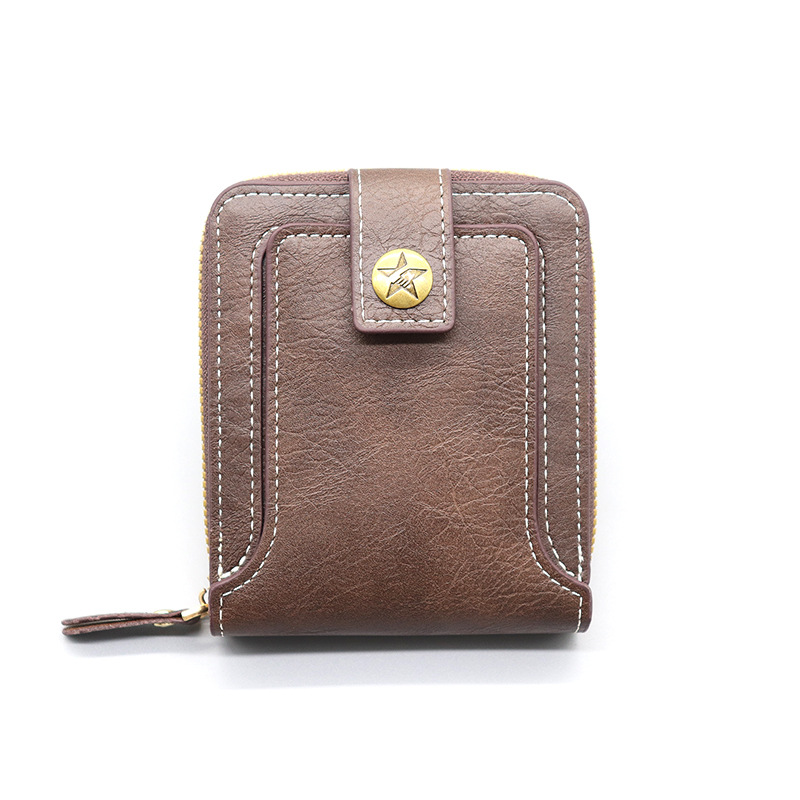 Bolso de tarjetas de hombre de alta calidad, gran capacidad multifuncional, porta tarjetas de tarjetas, cartera corta retro, bolsa de cambio de tarjetas