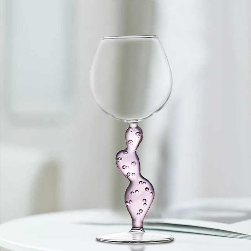 Cactus italiano copa de cóctel creativa copa de vidrio copa de vino tinto copa de vino de color casero