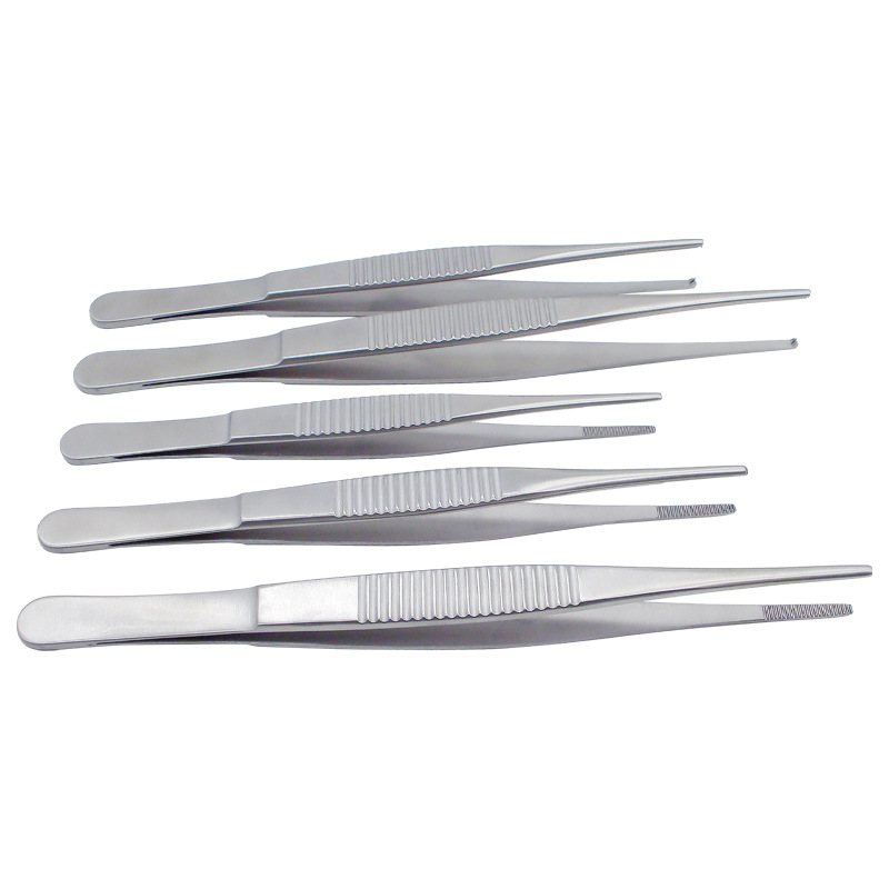 Easy to cut plum medical tissue tweezers horizontal stripe tweezers…
