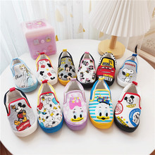 日单西家联名卡通一脚蹬懒人鞋宝宝帆布鞋子男女儿童球鞋