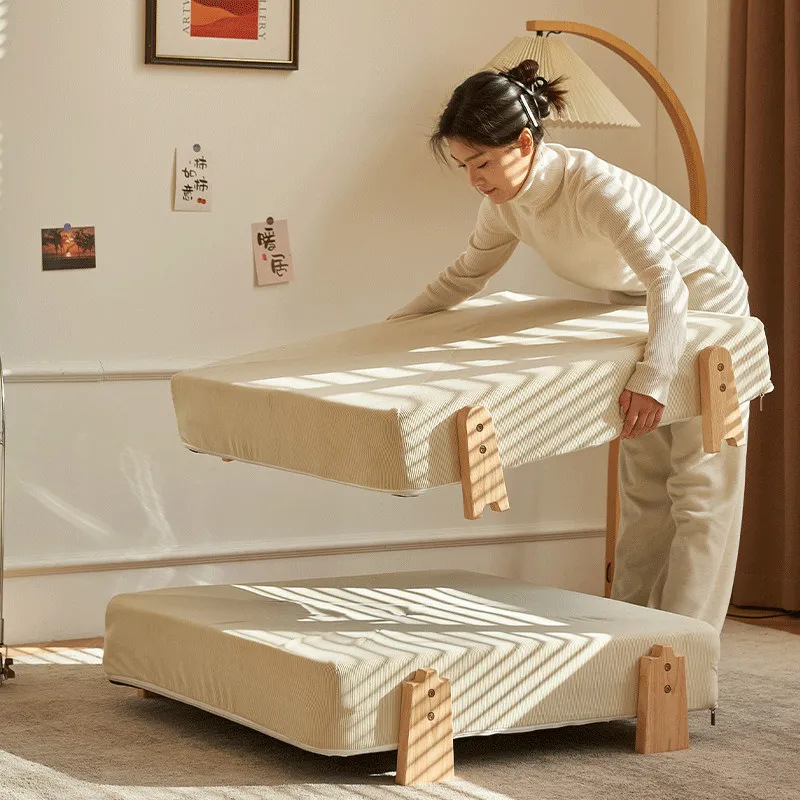 豆腐ブロック レイジーソファ 畳 ダブル リクライニングと寝られる 小型 シングル 昼寝ソファベッド 人間犬小屋