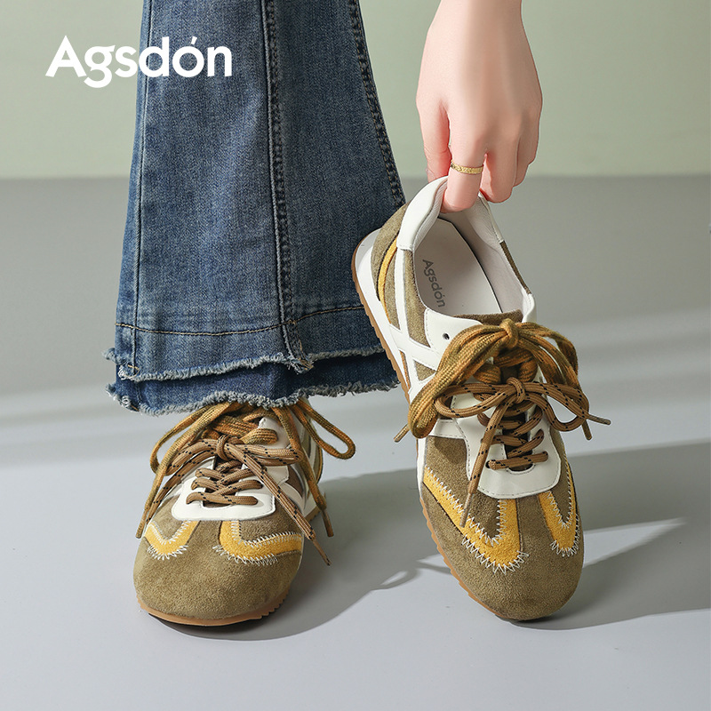 Zapatos de entrenamiento amarillos de la antigua león para mujeres 2025 nuevo ballet retro de verano casual zapatos deportivos Gump