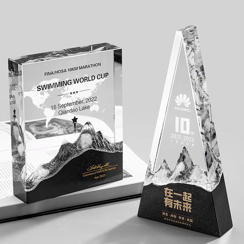 Crystal Trophy High-End Creative Annual Meeting Awards Trophy Outstanding Employee Competition Team Agent Business Honor Authorization Brand