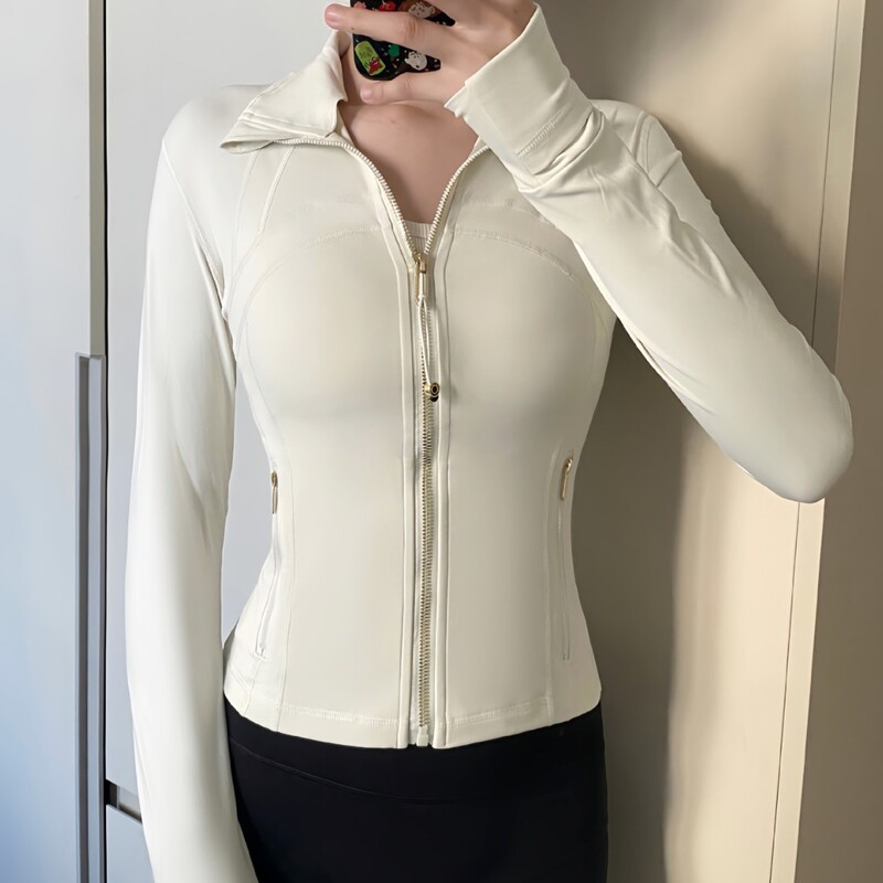 Luludarling Short Yoga Wear Stand Collar Jacket Defin Slim Women's Outdoor Sports Fitness Running Luludarling Short Yoga Wear Stand Collar Jacket Defin Slim Women's Outdoor Sports Fitness Running