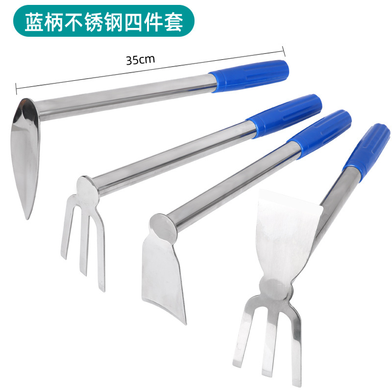 长柄锄头不锈钢锄头种菜种花加厚锄头农用小锄头耙镐不锈钢小锄头