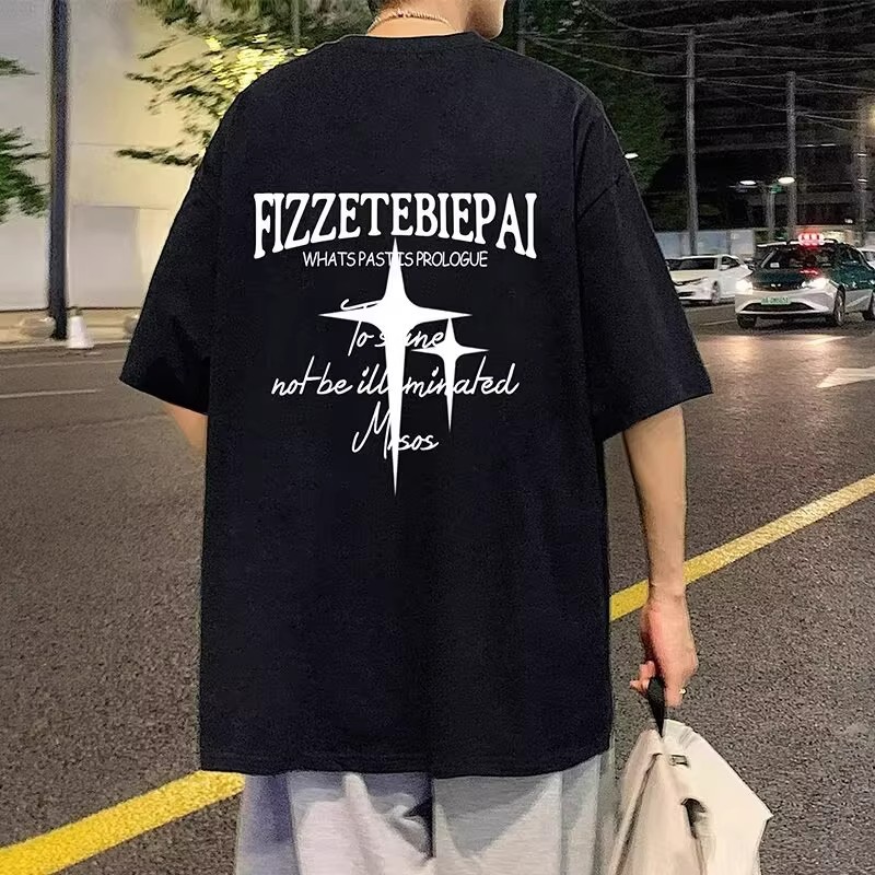 summer cotton short sleeve t-shirt men‘s set student trendy edgy handsome menswear a complete outfit two-piece versatile set