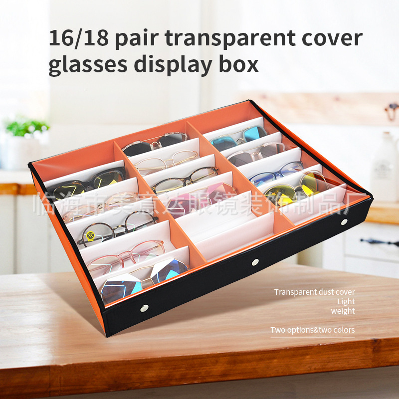 16 Pairs 18 Pairs Transparent Cover Sunglasses Display Box Fashion Multifunctional Glasses Case