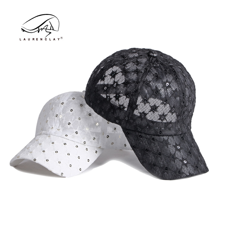 Estilo coreano de la moda de las mujeres lentejuelas casquillo enarbolado primavera y verano sol protección sol sombrero playa gorra de béisbol moda de las mujeres