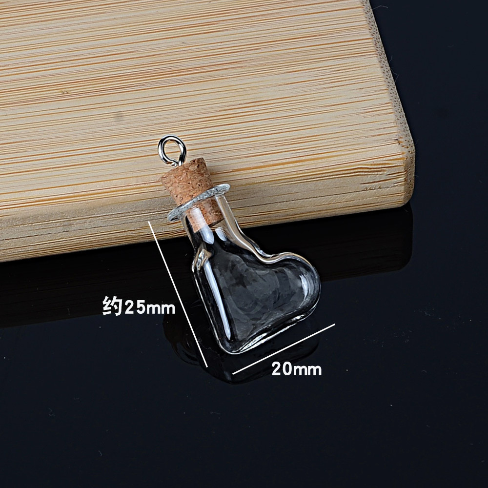 Transfronterizo exclusivo mini botella especial en forma de corcho deseando botella de vidrio transparente colgante pequeña botella de forma DIY