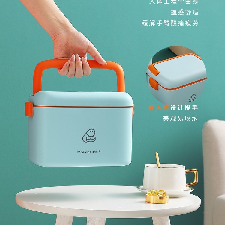 手提家用多功能小型急救箱药品收纳盒大号医疗箱药物医药箱家用|undefined