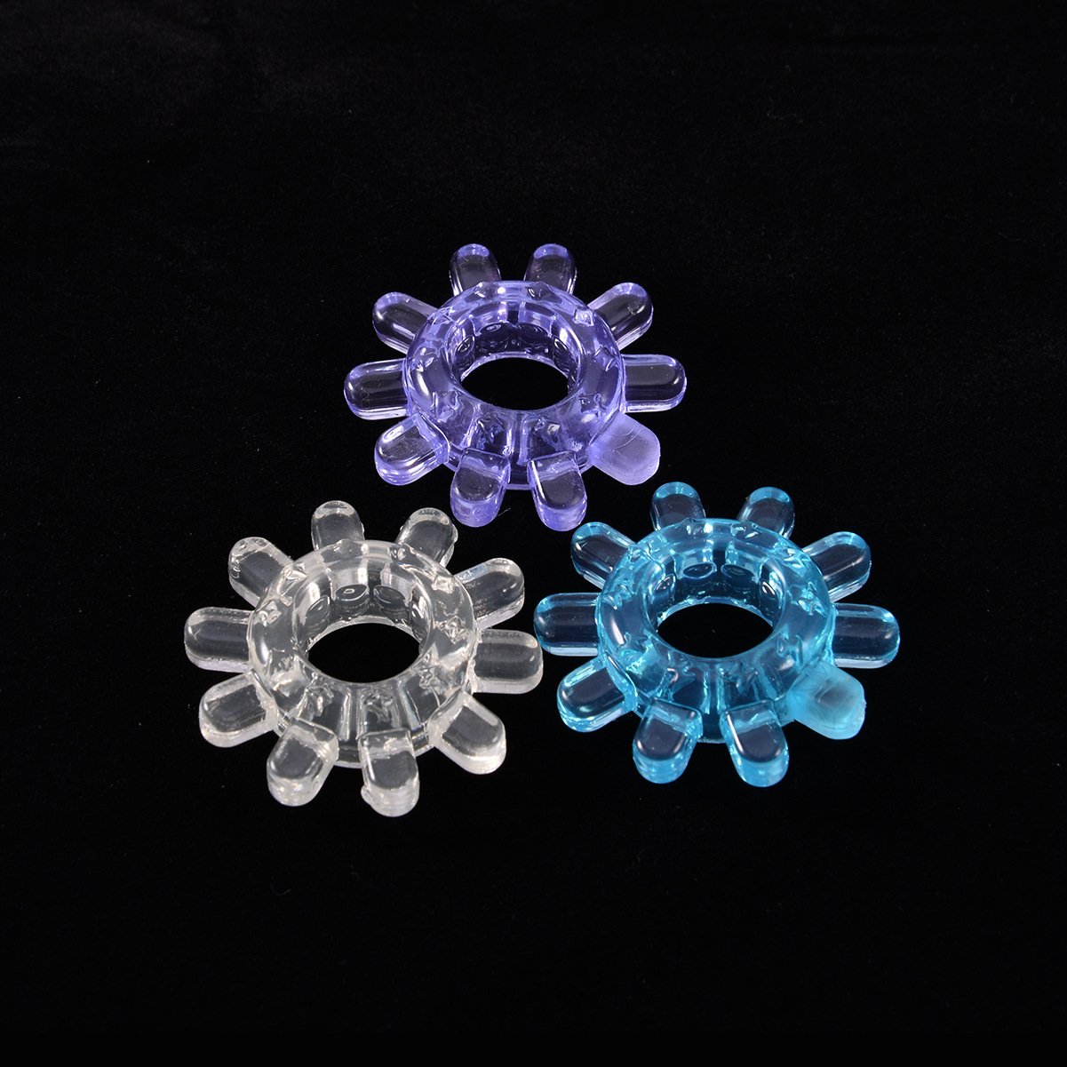 Caterpillar Crystal Delay Ring TPE Locking Sun Ring Adult Toy — detail image 7