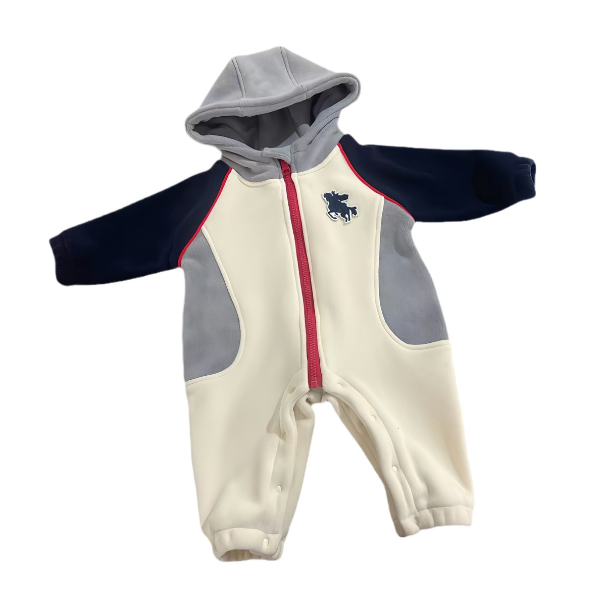 0-2 세 가을과 겨울 패션 후드 남녀 보물 점프 수트 겉옷 영국식 기사 하 옷