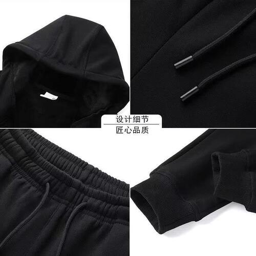 Cardigan Sweatshirt Casual Sports Set with Hooded Jacket for Men and Women, Spring and Autumn Season Loose Running Two-Piece Set