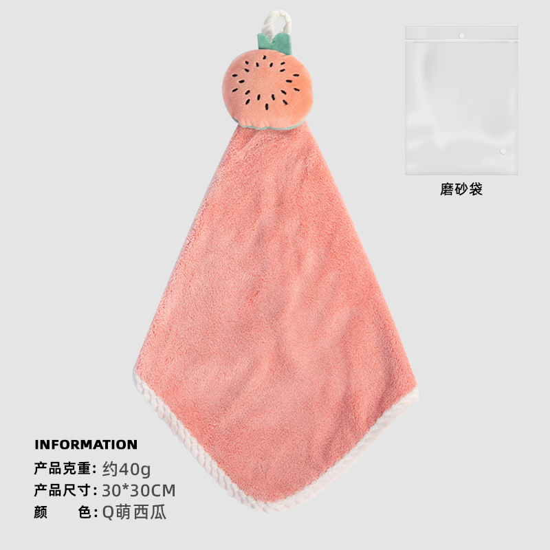 Coral polar toalla de mano creativa colgando toalla de mano Linda toalla absorbente toalla de mano engrosada toalla de mano del hogar al por mayor