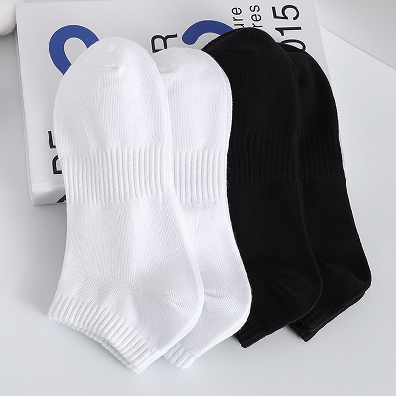 Boat socks men's summer black and white socks casual versatile trendy sports low-top shallow thin solid color Zhuji socks Boat socks men's summer black and white socks casual versatile trendy sports low-top shallow thin solid color Zhuji socks