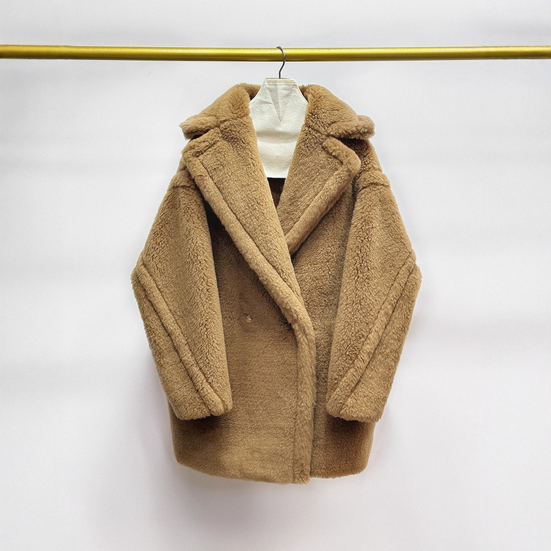 2024 New Teddy Bear Coat Short Fur Outwear Winter Women's Teddy Loose Alpaca