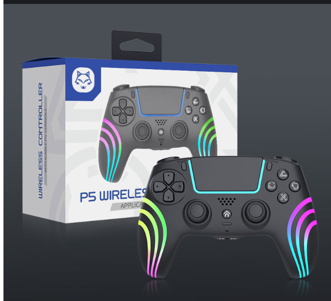 Control de juegos transfronterizo PS5 Bluetooth Hall Trigger PS5 Gamepad con luz RGB controlador inalámbrico