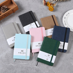廠家批發口袋本子迷你綁帶筆記本學生文具A6手賬本A7便攜式小本子