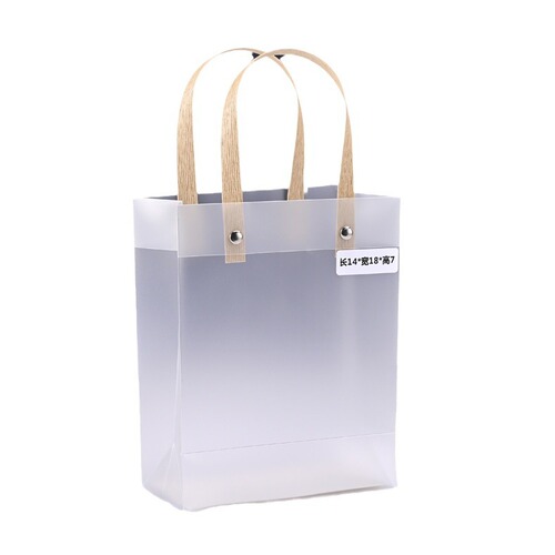 Transparent handbag wedding gift bag PP plastic gift bag frosted gift bag advertising bag