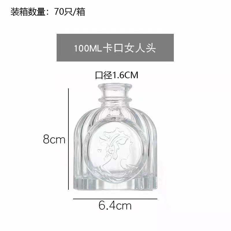 100ml 총검 여성 머리, 투명