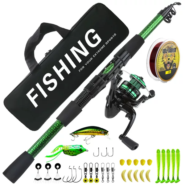 Beginner Fishing Lure Rod Portable Telescopic Lure Fishing Gear Set 1.8m Fishing Rod Direct Sale from Manufacturer Wholesale for Foreign Trade