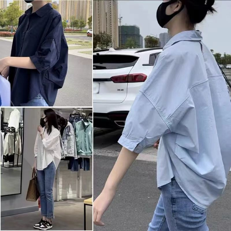 2024 New Summer Hollow Back Shirt Women's Design Sense Fashion Casual Western Style Top for Outer Wear