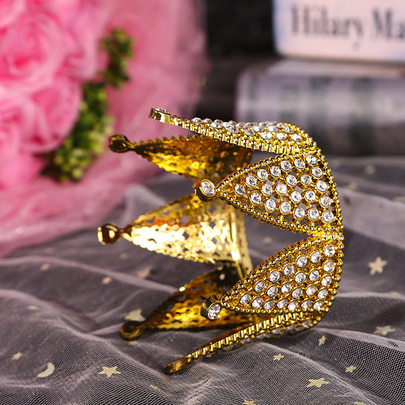 Tocado de corona de plástico para niños, decoración de pastel de cumpleaños, al por mayor