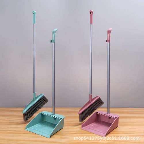 Combination set of broom and dustpan, soft bristle household broom, hair-resistant, single broom and dustpan, sweeping, scraping, water removal magic tool