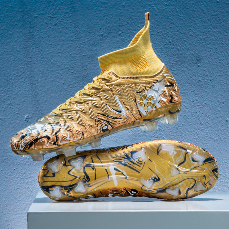 Zapatos de fútbol de clavos transfronterizos de alto impacto para niños y niñas, zapatos de entrenamiento antideslizantes transpirables para adultos, zapatos deportivos de competición de clavos largos