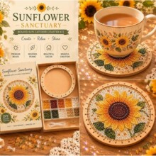 �羳 ��ƷBeaded Sun Catcher Coaster Set ����ꖹⲶ׽�����|S