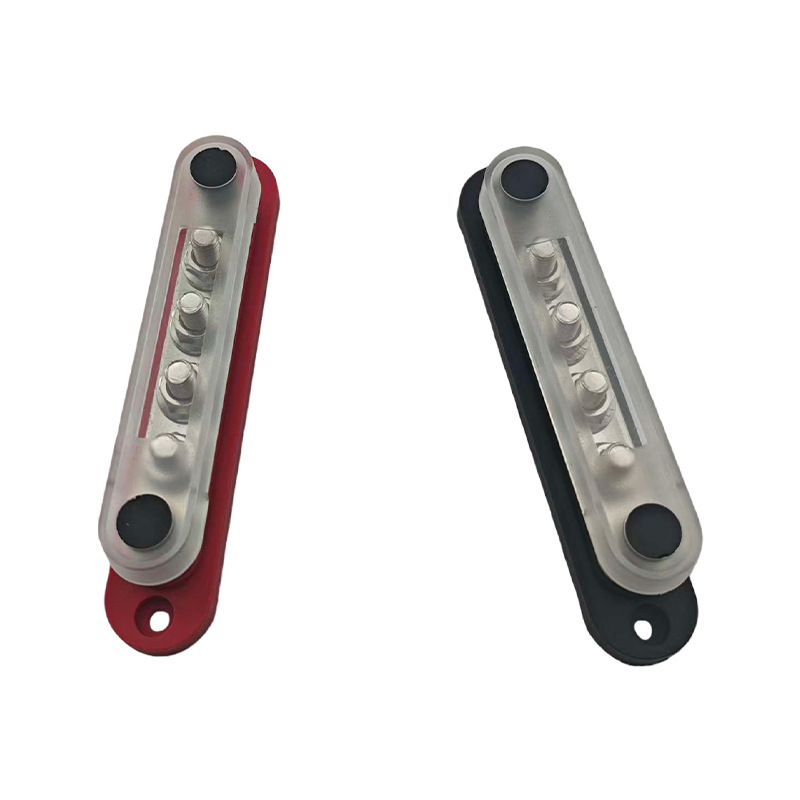 Universal 6-Way Bus Bar 150A High Current RV Yacht Universal Car Fuse Block (Power supply, ignition system accessories) - red-positive-black-negative