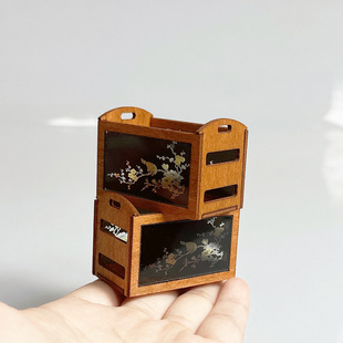 Doll House dollhouse Mini Hollow Storage Rack Storage Basket Miniature Scene Model Ornaments Shooting Props